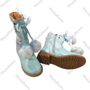 Coutgo Girl’s Toddler Fashion Winter Boots Suede Toddler Size 2Y Baby Blue New